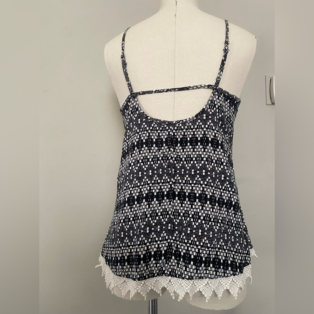 Mossimo Supply Co. Black and White Patterned Camisole,Old Navy black top - Picture 6 of 13